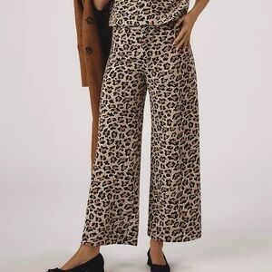 Maeve Animal Print Wide-Leg Pants
